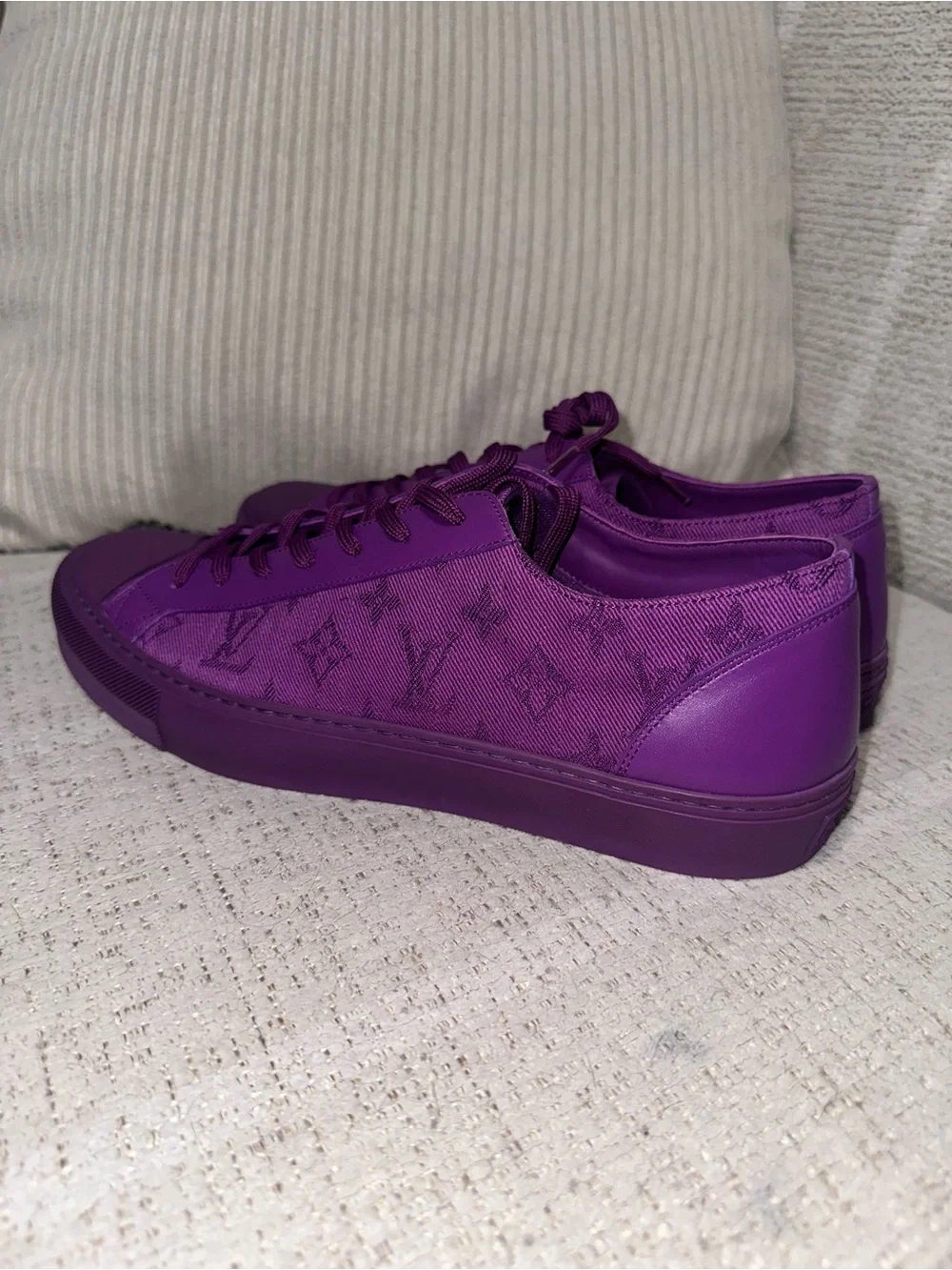 54-26 Preloved Louis Vuitton Purple Men’s Low-Top Casual Sneakers